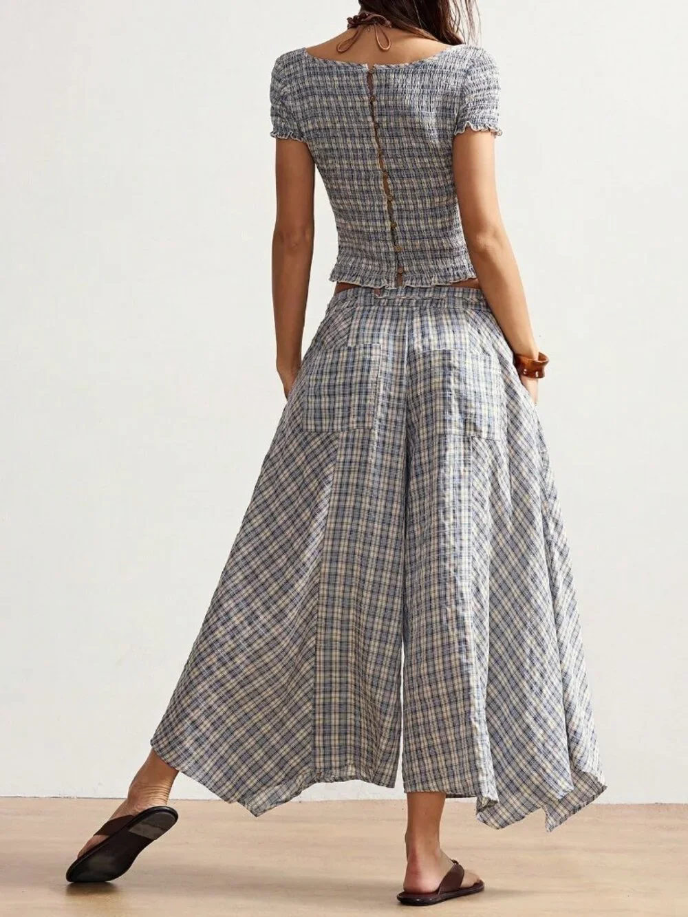 Casual Women's Boho Plaid Long Pants